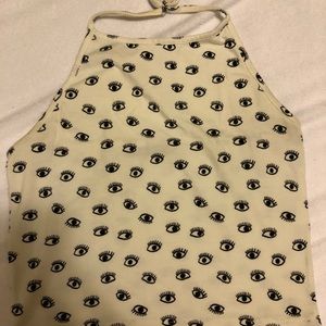 Eyeball patterned halter top